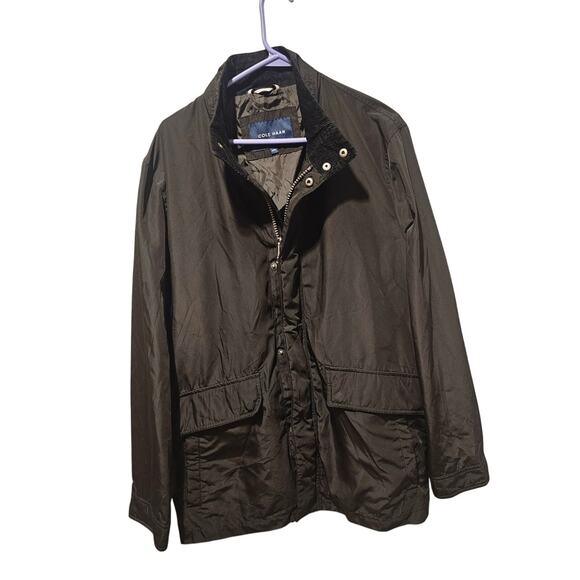 Cole Haan Other - Cole Haan Mens Black Stand Collar Rain Jacket Coat Parka Button and Zipper Sz M